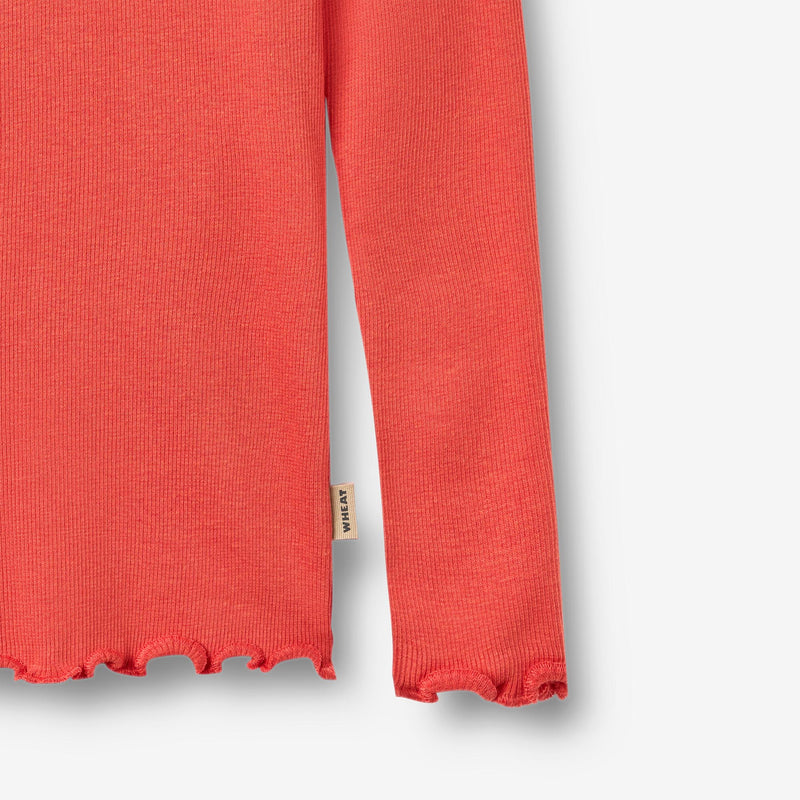 Wheat Main Rib T-Shirt L/S Reese Jersey Tops and T-Shirts 1123 candy red