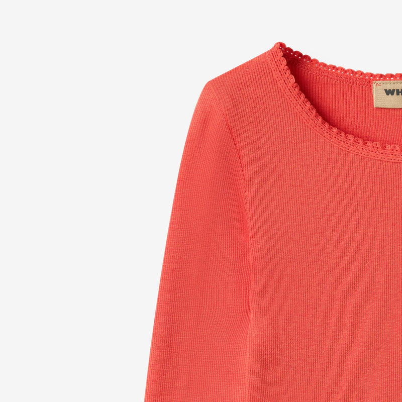 Wheat Main Rib T-Shirt L/S Reese Jersey Tops and T-Shirts 1123 candy red