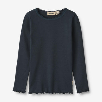 Wheat Main Rib T-Shirt L/S Reese Jersey Tops and T-Shirts 1432 navy