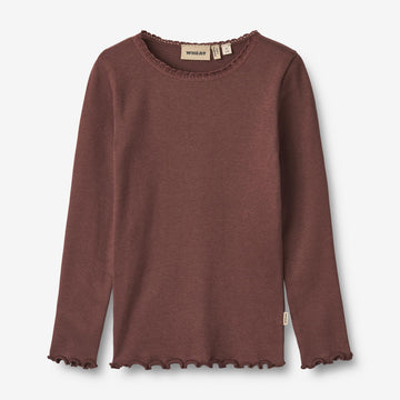 Wheat Main Rib T-Shirt L/S Reese Jersey Tops and T-Shirts 3118 eggplant