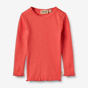 Wheat Main Rib T-Shirt L/S Reese Jersey Tops and T-Shirts 1123 candy red