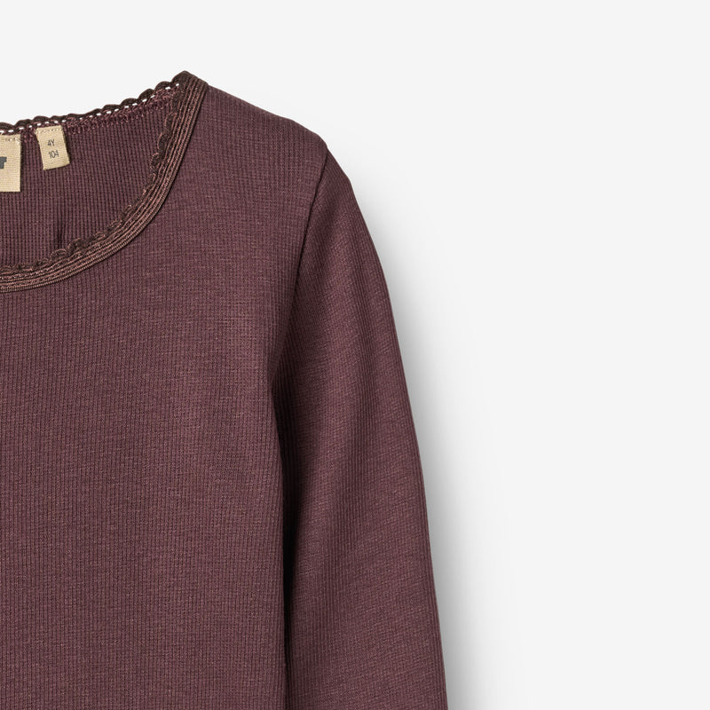 Wheat Main Rib T-Shirt L/S Reese T-Shirt 3030 fudge