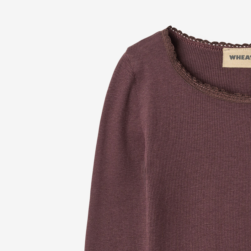 Wheat Main Rib T-Shirt L/S Reese T-Shirt 3030 fudge