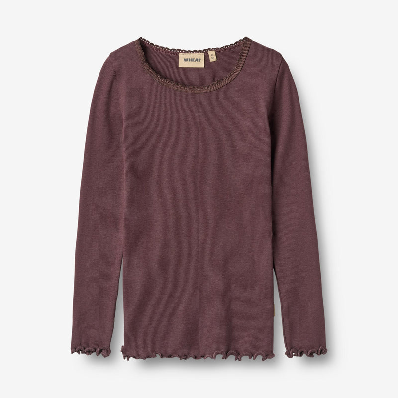 Wheat Main Rib T-Shirt L/S Reese T-Shirt 3030 fudge