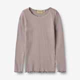 Wheat Main Rib T-Shirt L/S Reese T-Shirt 9531 dusty purple