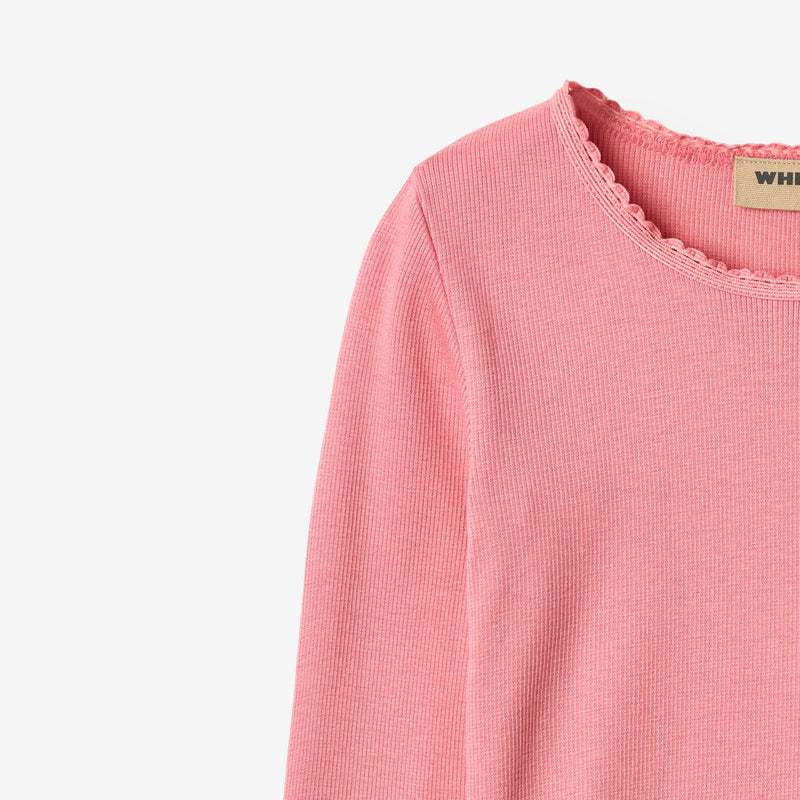 Wheat Main Rib T-Shirt L/S Reese T-Shirt 9568 soft pink