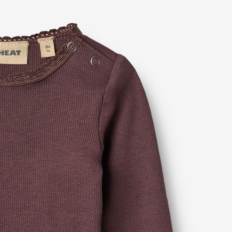 Wheat Main Rib T-Shirt L/S Reese T-Shirt 3030 fudge
