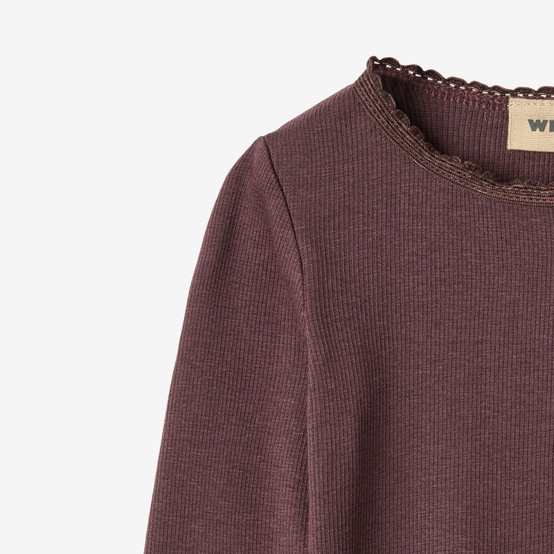 Wheat Main Rib T-Shirt L/S Reese T-Shirt 3030 fudge