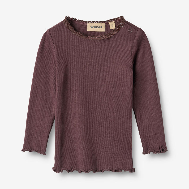 Wheat Main Rib T-Shirt L/S Reese T-Shirt 3030 fudge