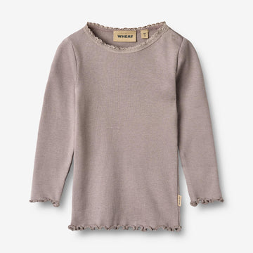 Wheat Main Rib T-Shirt L/S Reese T-Shirt 9531 dusty purple