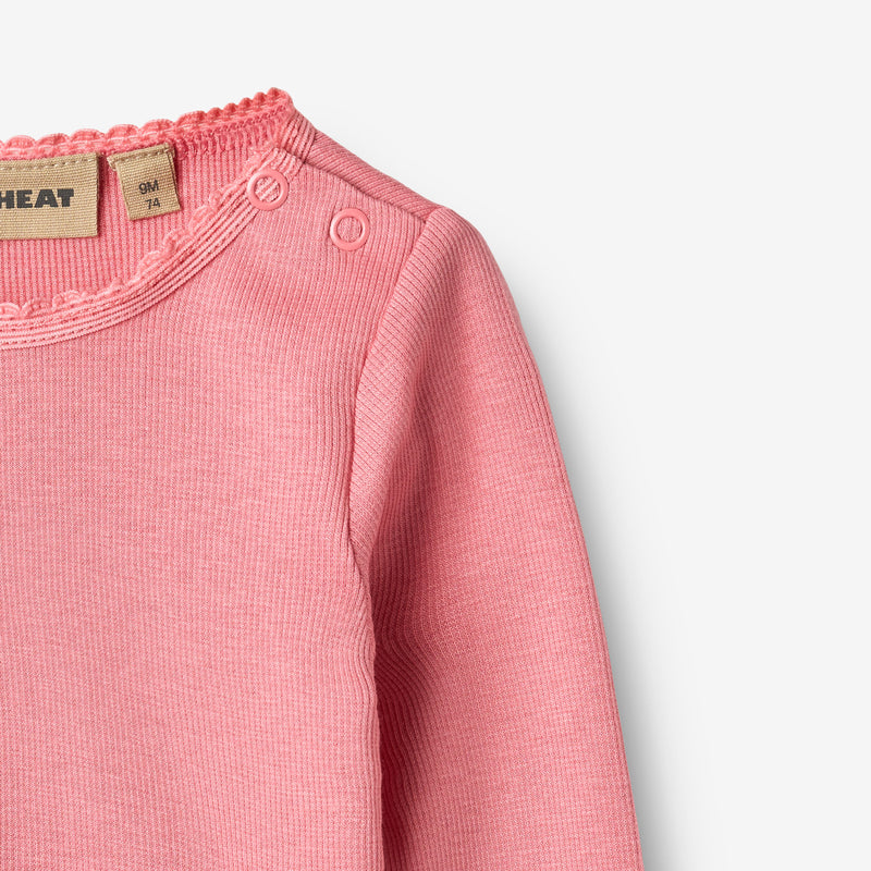 Wheat Main Rib T-Shirt L/S Reese T-Shirt 9568 soft pink