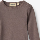 Wheat Main Rib T-Shirt L/S Reese T-Shirt 9623 plum truffle