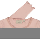Rib T-Shirt Lace LS - misty rose