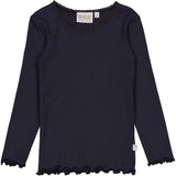Wheat Main Rib T-Shirt Lace LS Jersey Tops and T-Shirts 1378 midnight blue