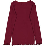 Wheat Main Rib T-Shirt Lace LS Jersey Tops and T-Shirts 2390 red plum