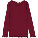 Wheat Main Rib T-Shirt Lace LS Jersey Tops and T-Shirts 2390 red plum