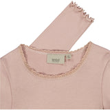 Wheat Main Rib T-Shirt Lace LS Jersey Tops and T-Shirts 2487 rose powder