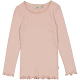 Wheat Main Rib T-Shirt Lace LS Jersey Tops and T-Shirts 2487 rose powder