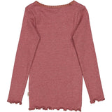 Wheat Main Rib T-Shirt Lace LS Jersey Tops and T-Shirts 2614 dark rouge melange