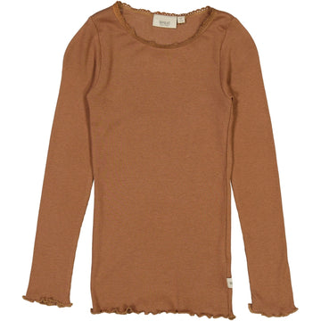 Wheat Main Rib T-Shirt Lace LS Jersey Tops and T-Shirts 9003 acorn