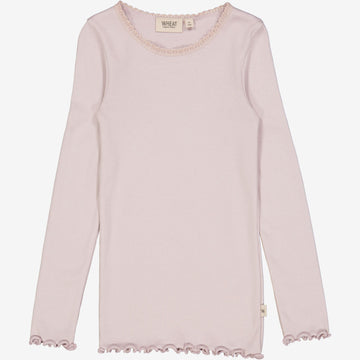 Wheat Main Rib T-Shirt Lace LS Jersey Tops and T-Shirts 1354 soft lilac