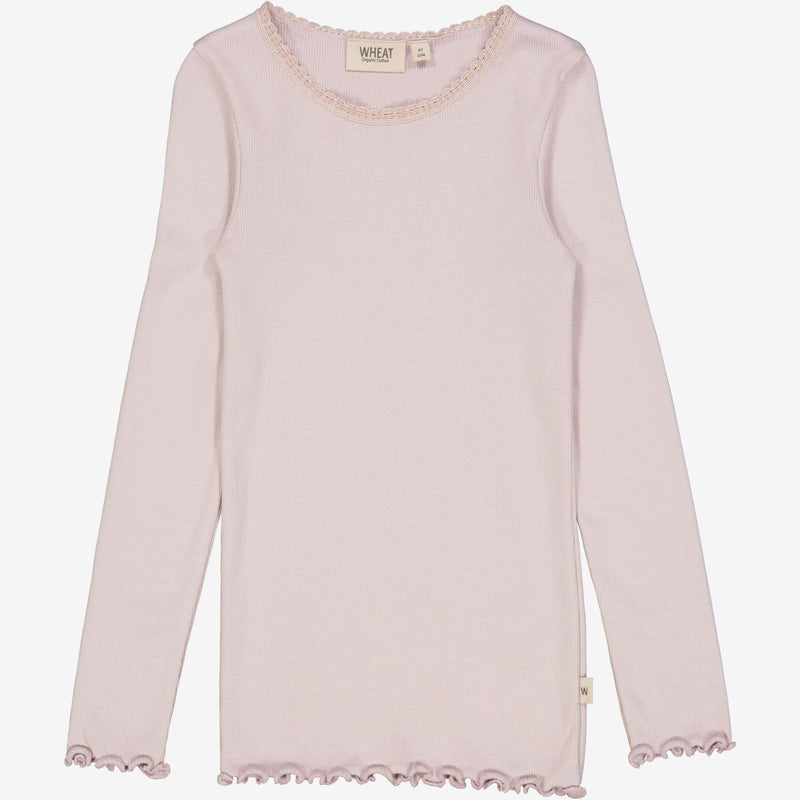 Wheat Rib T-Shirt Lace LS Jersey Tops and T-Shirts 1354 soft lilac