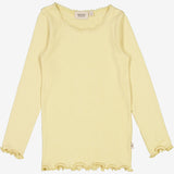 Wheat Rib T-Shirt Lace LS Jersey Tops and T-Shirts 5106 yellow dream