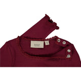Wheat Main Rib T-Shirt Lace LS Jersey Tops and T-Shirts 2390 red plum