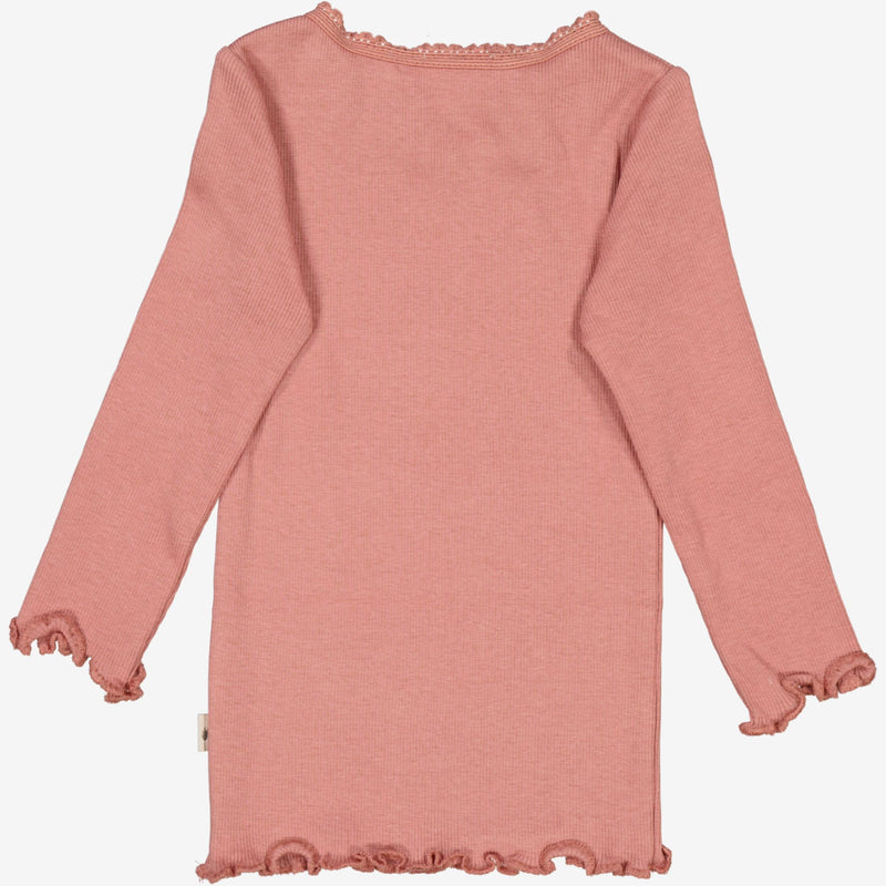 Wheat Rib T-Shirt Lace LS | Baby Jersey Tops and T-Shirts 2021 old rose