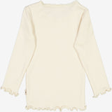 Wheat Rib T-Shirt Lace LS | Baby Jersey Tops and T-Shirts 3129 eggshell 