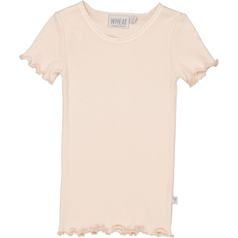 Wheat Main Rib T-Shirt Lace SS Jersey Tops and T-Shirts 2400 powder