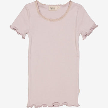 Wheat Main Rib T-Shirt Lace SS Jersey Tops and T-Shirts 1354 soft lilac
