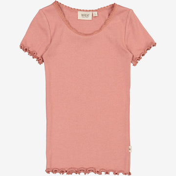 Wheat Main Rib T-Shirt Lace SS Jersey Tops and T-Shirts 2021 old rose