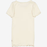 Wheat Main Rib T-Shirt Lace SS Jersey Tops and T-Shirts 3129 eggshell 
