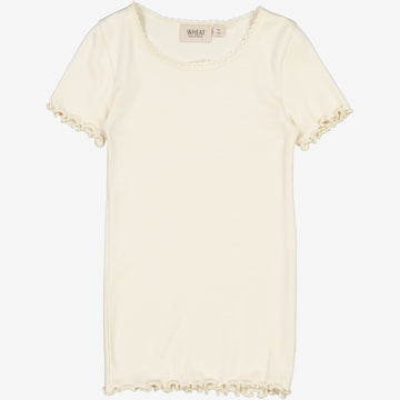 Wheat Main Rib T-Shirt Lace SS Jersey Tops and T-Shirts 3129 eggshell 