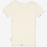 Wheat Main Rib T-Shirt Lace SS | Baby Jersey Tops and T-Shirts 3129 eggshell 
