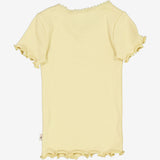 Wheat Rib T-Shirt Lace SS | Baby Jersey Tops and T-Shirts 5106 yellow dream