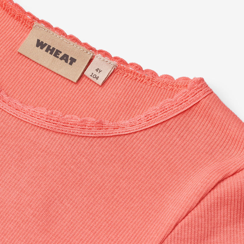 Wheat Main Rib T-shirt L/S Reese Jersey Tops and T-Shirts 2216 light coral