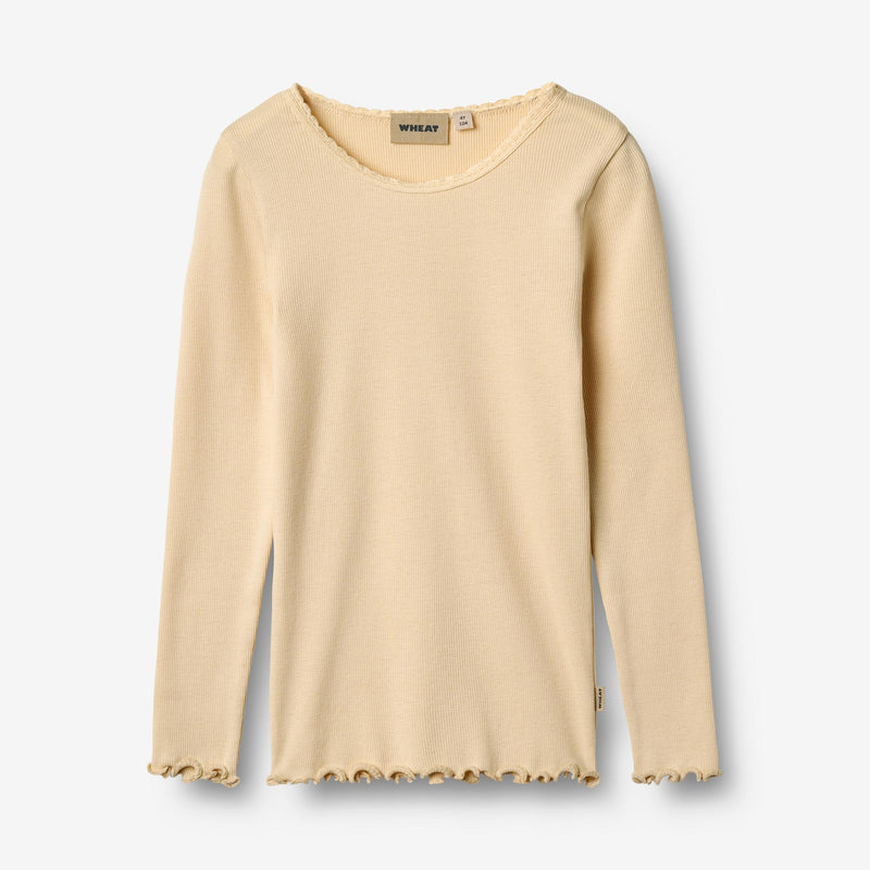 Wheat Main Rib T-shirt L/S Reese Jersey Tops and T-Shirts 9430 macadamia