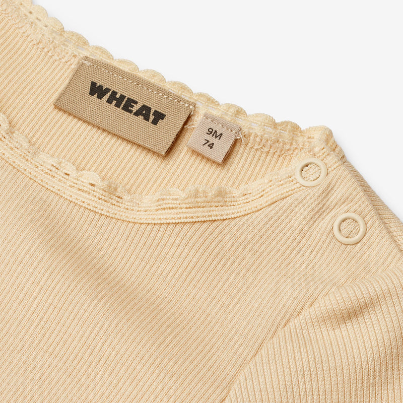 Wheat Main Rib T-shirt L/S Reese Jersey Tops and T-Shirts 9430 macadamia