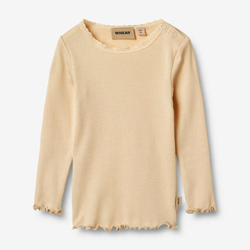 Wheat Main Rib T-Shirt L/S Reese T-Shirt 9430 macadamia