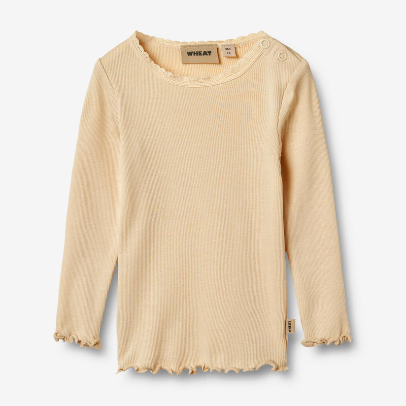 Wheat Main Rib T-shirt L/S Reese Jersey Tops and T-Shirts 9430 macadamia