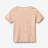 Wheat Main Rib T-shirt S/S Alicia T-Shirt 2475 rose flowers