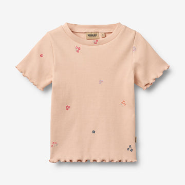 Wheat Main Rib T-shirt S/S Alicia T-Shirt 2475 rose flowers