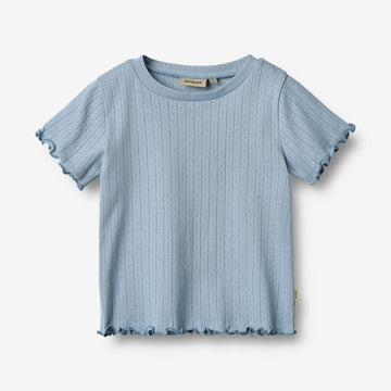 Wheat Main Rib T-shirt S/S Irene T-Shirt 9431 morning sky