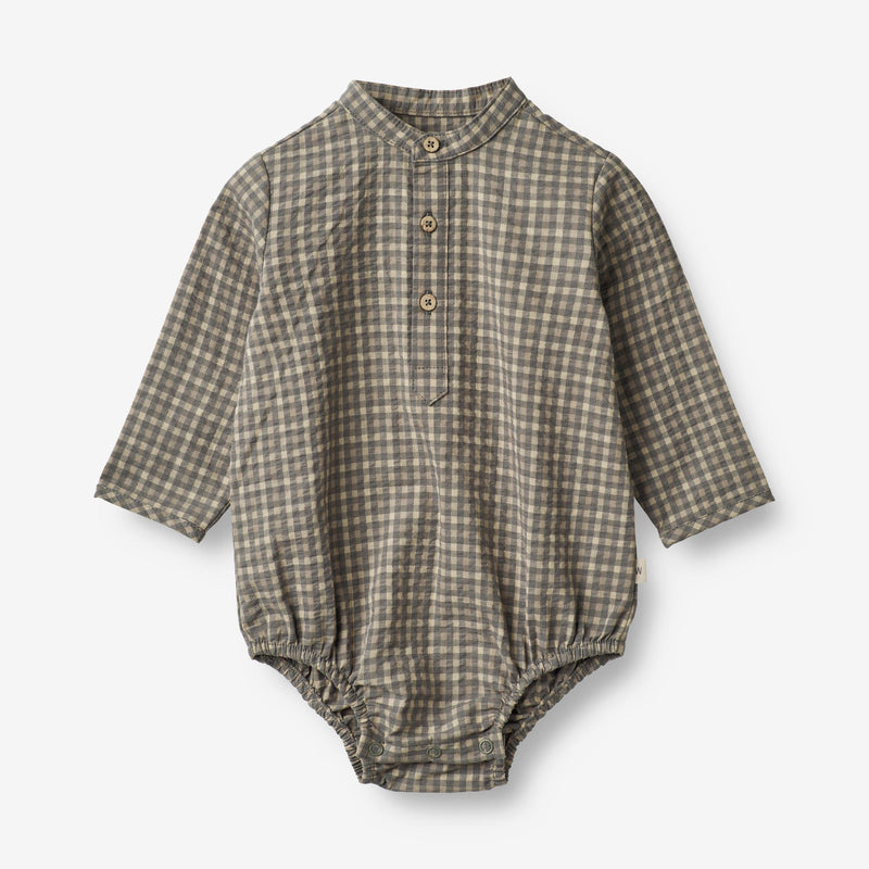 Wheat Main Romper Shirt Victor | Baby Suit 1529 autumn sky check