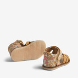 Wheat Footwear Sandal Bray Prewalker Sandals 9459 tan white flower