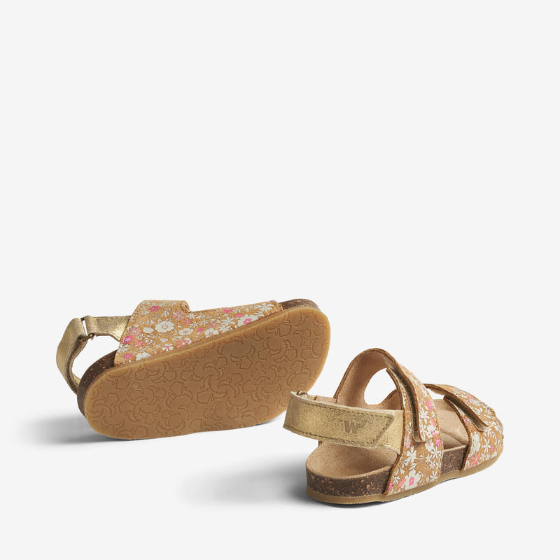 Wheat Footwear Sandal Clara Sandal 9457 gold white flowers