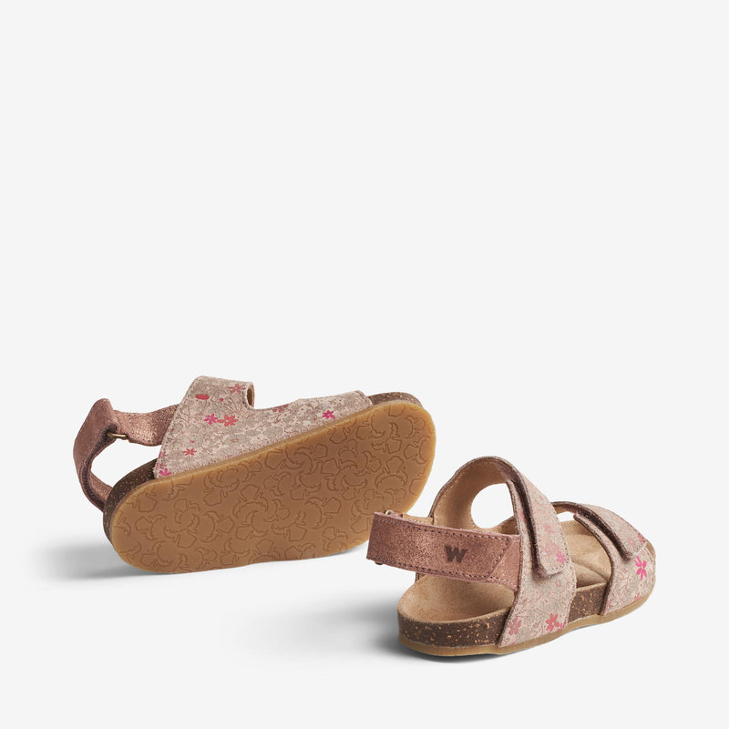 Wheat Footwear Sandal Clara Sandal 9458 rose white flowers