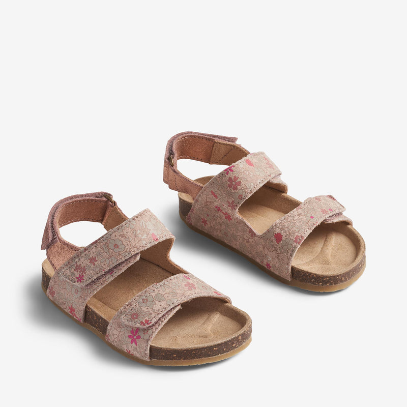Wheat Footwear Sandal Clara Sandal 9458 rose white flowers